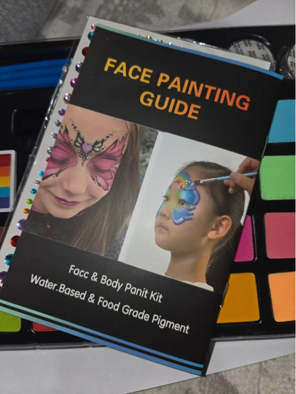 Face and body paint water base food grade pigments